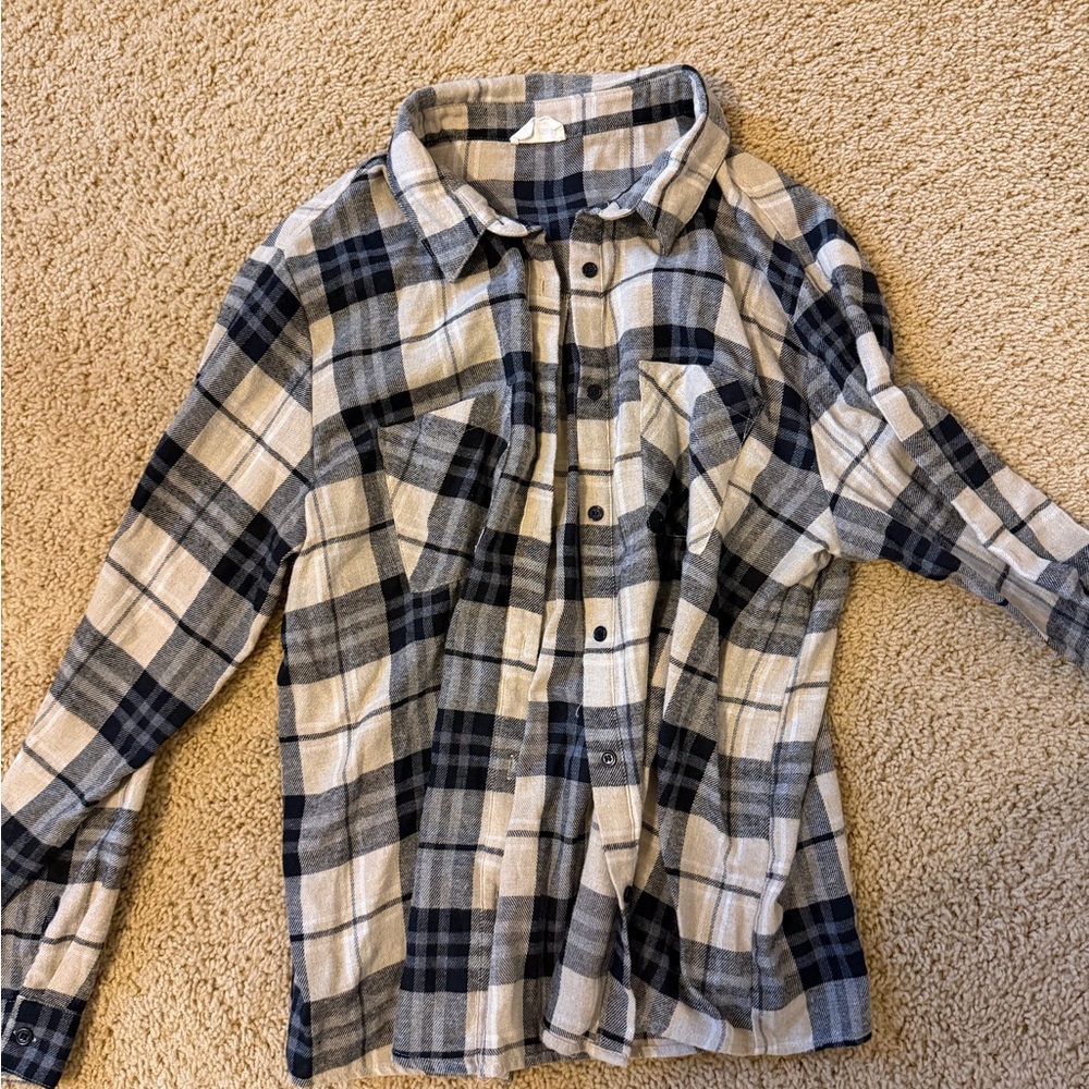 Plaid Button-Up Shirt